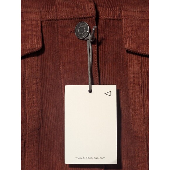 NWT Hidden Jeans Women's Crop Corduroy Jacket Orange Size Small $98 MSRP - Picture 11 of 14